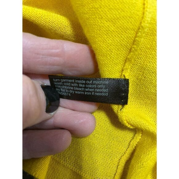 The Limited Mustard & Gold Shimmer 3/4 Sleeve Cardigan Size Medium NWT - Picture 5 of 6